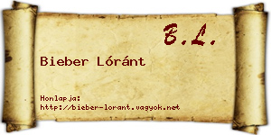 Bieber Lóránt névjegykártya